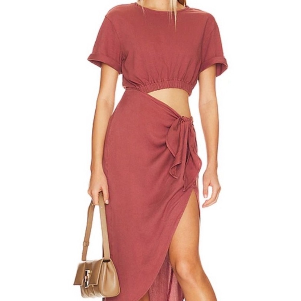 Free People Rust Cutout Midi Dress